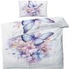 zcwl Butterfly Duvet Cover Set 200 x 200 cm, Watercolor Flowers, 3-Piece Reversible Bedding view 2