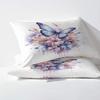 zcwl Butterfly Duvet Cover Set 200 x 200 cm, Watercolor Flowers, 3-Piece Reversible Bedding view 3