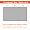 Waterproof Sun Shade Sail 5 x 6.5 m, 98% UV Protection, with Ropes, White view 3