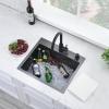Bokaiya Black Stainless Steel Single-Bowl Kitchen Sink, 55 x 45 cm view 3
