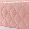 YUEZHONG Quilted Velvet Headboard Cover with Lace, Pink, Twin/120 cm/47 in view 2