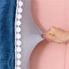 YUEZHONG Quilted Velvet Headboard Cover with Lace, Pink, Twin/120 cm/47 in view 4