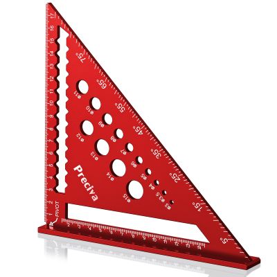 Multifunctional Aluminum Carpenter's Square, 18 cm, 45°/90° Angles