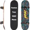 Custom Four-Wheel Skateboard with Double-Kick Concave Deck view 1