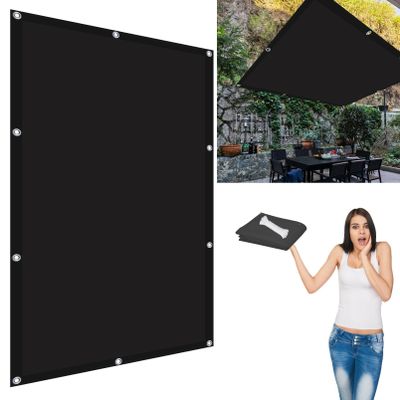 Square 2.4 x 4.2 m Waterproof Sun Shade Sail with Ropes and Mounting Kit for Gardens and Balconies, Black