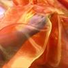 SYSUII 150 cm × 1 m Sparkly Organza Fabric for Sewing and Décor, Orange Red view 1