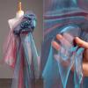SYSUII 150 cm × 1 m Sparkly Organza Fabric for Sewing and Décor, Orange Red view 2