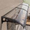 Modern Weatherproof Polycarbonate Door & Window Canopy, Aluminum Frame, UV and Rain/Snow Protection (L120 × W24) view 1