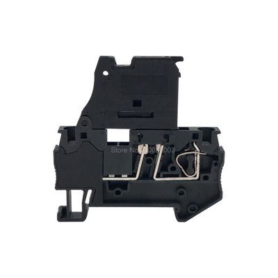 10-Pack ST 4-HESI 5 x 20 mm Fuse Terminal Blocks with Disconnect Lever, Spring-Cage Connection, NS 35 DIN Rail (Black, 0.5 A Fuse)