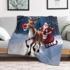 PAZZK Santa Claus Flannel Throw Blanket, Super Soft, Thick Fleece Blanket, 4-Season, 59 x 79 in view 2