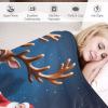 PAZZK Santa Claus Flannel Throw Blanket, Super Soft, Thick Fleece Blanket, 4-Season, 59 x 79 in view 3