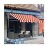 Manual Retractable Door Awning, Outdoor Sunshade with UV Protection, Red + White, 300 × 120 cm view 1