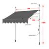 Manual Retractable Door Awning, Outdoor Sunshade with UV Protection, Red + White, 300 × 120 cm view 2