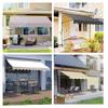 Manual Retractable Door Awning, Outdoor Sunshade with UV Protection, Red + White, 300 × 120 cm view 3