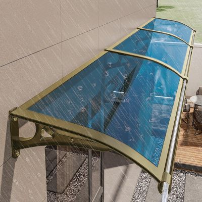 Modern Polycarbonate Window and Door Awning, Weatherproof Aluminum Canopy, UV, Rain and Snow Protection