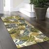 Yinghesheng Modern Non-Slip Hallway Runner, Green-Beige-Cream Leaf Pattern, Customizable view 1