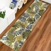 Yinghesheng Modern Non-Slip Hallway Runner, Green-Beige-Cream Leaf Pattern, Customizable view 3