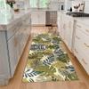 Yinghesheng Modern Non-Slip Hallway Runner, Green-Beige-Cream Leaf Pattern, Customizable view 4
