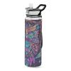 Mandala Owl Water Bottle with Straw, 1 Liter, Tritan, BPA-Free, Clear Sports Bottle for Adults view 1