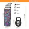 Mandala Owl Water Bottle with Straw, 1 Liter, Tritan, BPA-Free, Clear Sports Bottle for Adults view 3