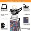 Mandala Owl Water Bottle with Straw, 1 Liter, Tritan, BPA-Free, Clear Sports Bottle for Adults view 4