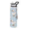 Mnsruu Cartoon Duck Water Bottle with Straw, 1 Liter, Tritan, BPA-Free, Clear Sports Bottle for Adults, Outdoor, School, Gym, Travel view 1