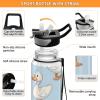 Mnsruu Cartoon Duck Water Bottle with Straw, 1 Liter, Tritan, BPA-Free, Clear Sports Bottle for Adults, Outdoor, School, Gym, Travel view 4