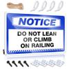 Funny Kitchen Sign, "Do Not Lean Or Climb On Railing," Metal Sign, Bar Decor (20 x 30 cm) view 1