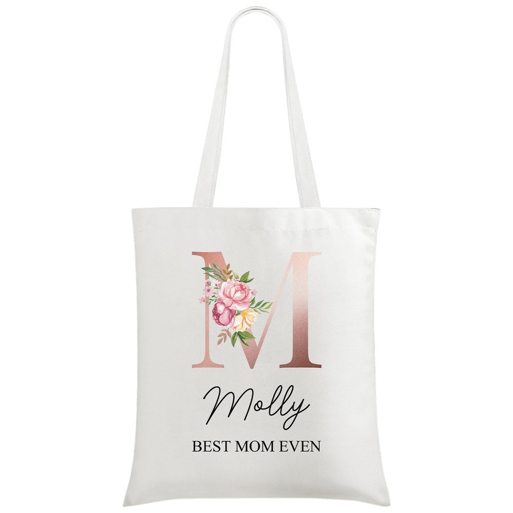 Personalized Canvas Tote Bag with Name, Photo, Text, or Logo, 13.4 x 15.4 x 6.1 in