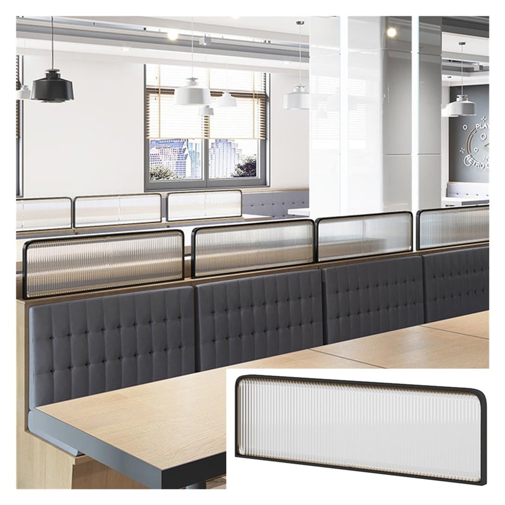 WIGING Iron Room Divider for Dining Areas, Semi-Private Countertop Privacy Panel, Black, 40 x 90 cm