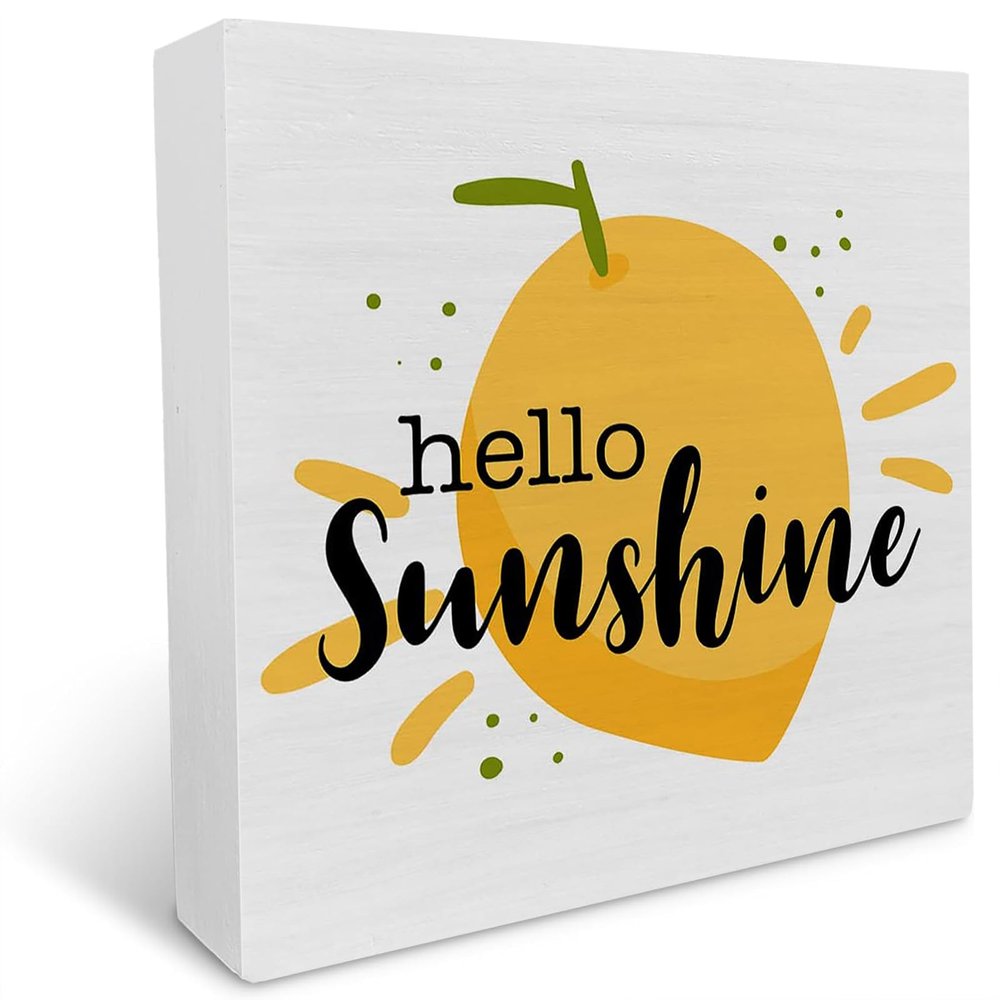 Lemon Wooden Sign "Hello Sunshine"