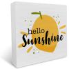 Lemon Wooden Sign "Hello Sunshine" view 1