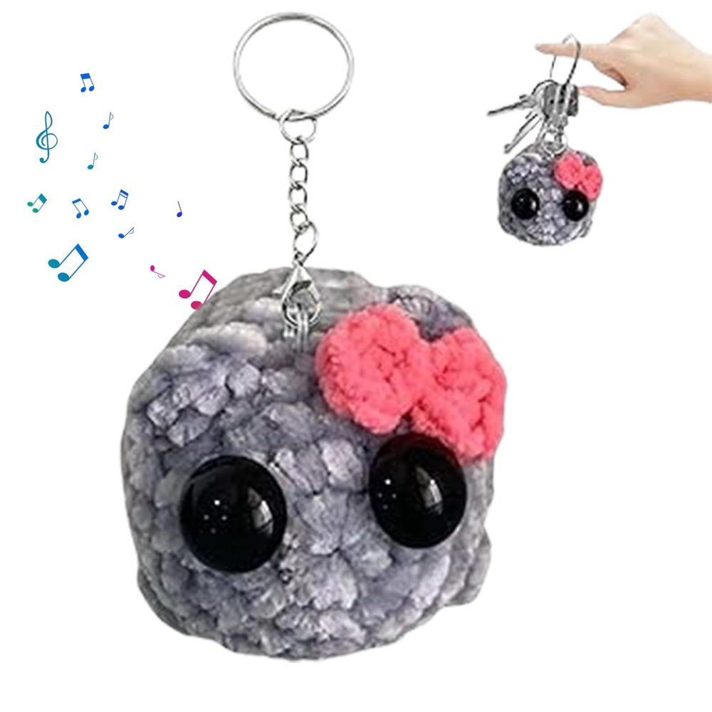 SOCLING Sad Hamster Plush Keychain with Sound