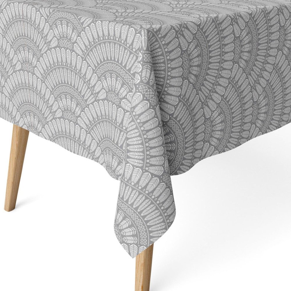 ECOMMERC3 Washable Coated Rectangular Tablecloth 240 x 140 cm, Cies Gray