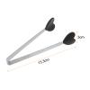 QUARKZMAN 13.5 cm Stainless Steel Kitchen Tongs with Silicone Heart Tips, Black view 2