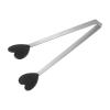 QUARKZMAN 13.5 cm Stainless Steel Kitchen Tongs with Silicone Heart Tips, Black view 3