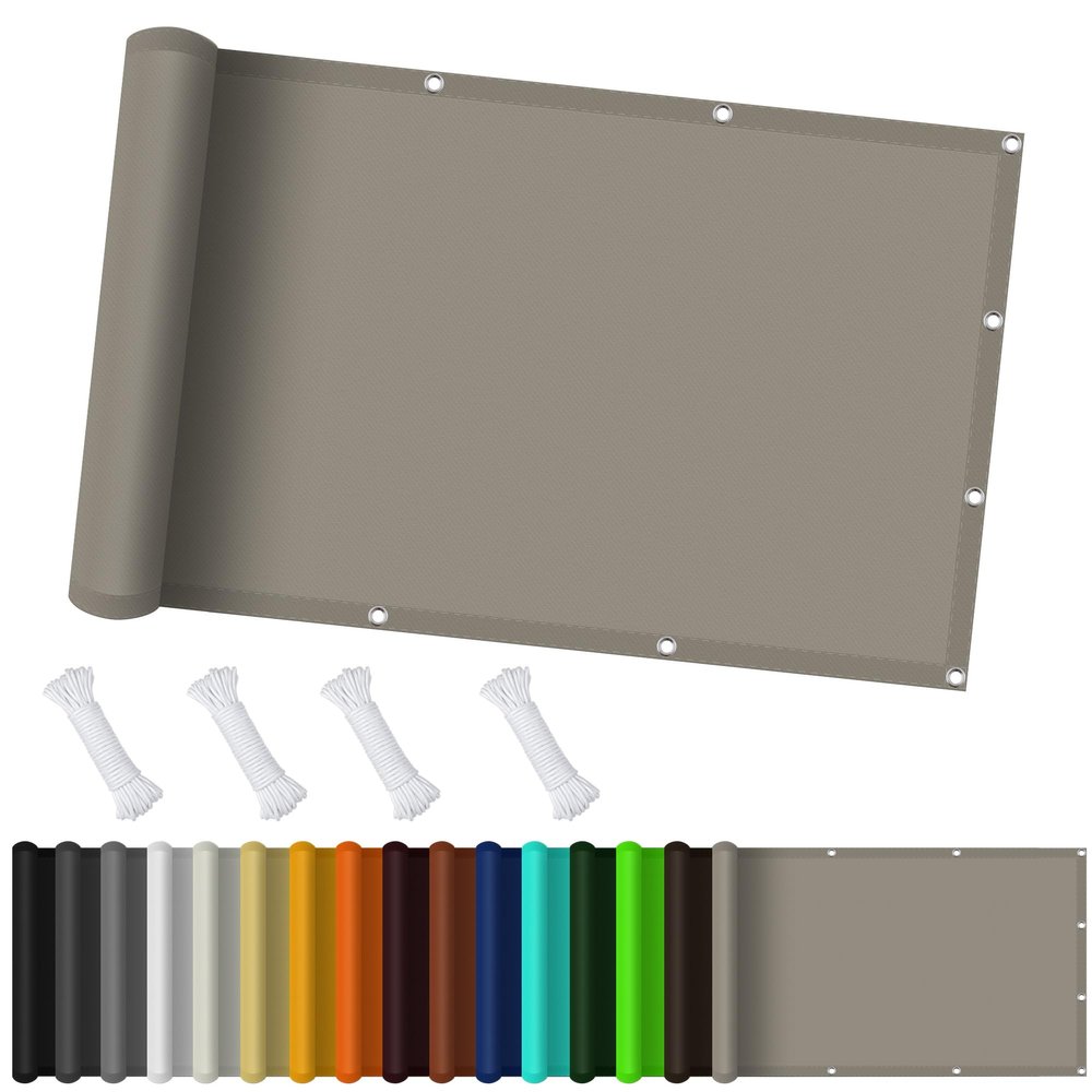 Rectangular Waterproof Shade Sail 3.2 x 6.2 m, 98% UV Protection, Taupe