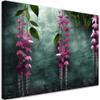 Feeby Canvas Wall Art, Leaves and Pink Flowers, 90 x 60 cm view 1