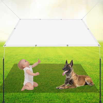 Shade Sail 1.5 x 3.4 m, 98% UV Protection, Privacy Screen, White
