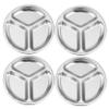 ISTOVO 4-Pack Stainless Steel 3-Section Round Divided Plates, 24 cm view 1