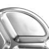 ISTOVO 4-Pack Stainless Steel 3-Section Round Divided Plates, 24 cm view 3