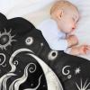 Sun and Moon Flannel Throw Blanket, Soft and Warm, 130 x 180 cm view 4