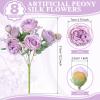 Yuxung Artificial Peonies, Light Purple, 8 Bundles view 2