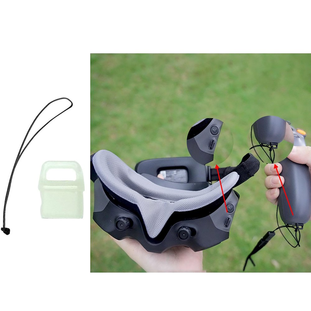 2-Piece Dust Plug Set for DJI Avata 2 Remote Controller Grip and Goggles 3, Glow-in-the-Dark