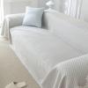 Epinki Sofa Throw, 210 x 180 cm, Solid Color with Dot Pattern, Anti-Slip Ice Silk, Gray view 1