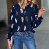 Women's Black Short-Sleeve Tunic Blouse view 2