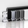 Anodized Aluminum Baseboard, 125 cm × 4, White, 40 mm view 1