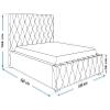 Emporius Leno Upholstered Bed 180 x 200 cm with Slatted Base, Storage, Velvet and Crystal Buttons – Beige view 3