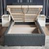 Emporius Leno Upholstered Bed 180 x 200 cm with Slatted Base, Storage, Velvet and Crystal Buttons – Beige view 4