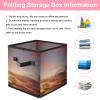 VAPOKF Foldable Fabric Storage Cube with Handles, Cloud Sunset Dark view 3
